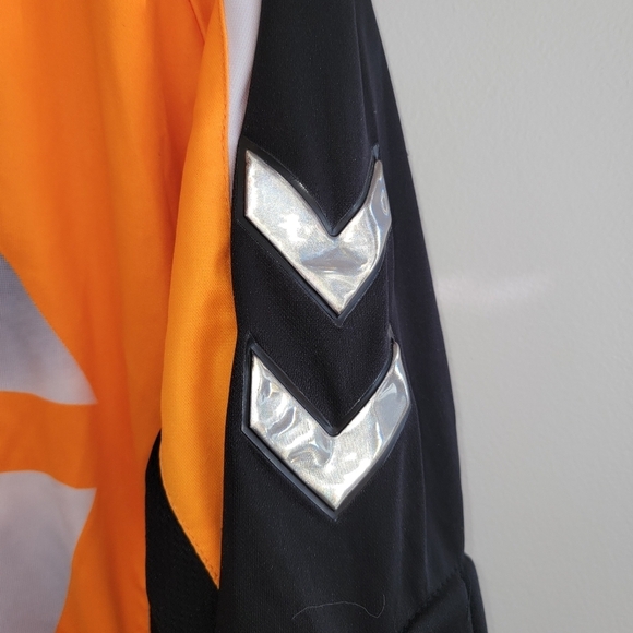 Hummel Vintage Soccer Goal Keeper Jersey Large Orange Black - Picture 4 of 6